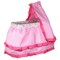 Lissi: Deluxe Canopy Doll Bed - Pink & Floral - Sleep Accessory For Dolls Up to 18", Tiered Bed Linens, Smooth-Rolling Wheels, Roleplay Toy, Kids 3+